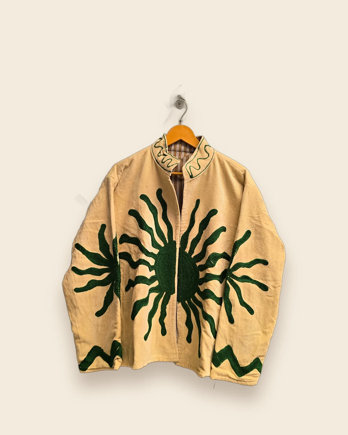 The Sandstone — Sand embroidered velvet jacket